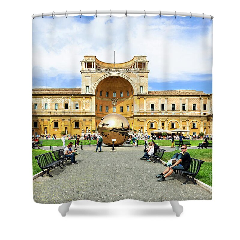 Vatican Shower Curtain featuring the photograph Globe in the Vatican Museum #1 by Marek Poplawski