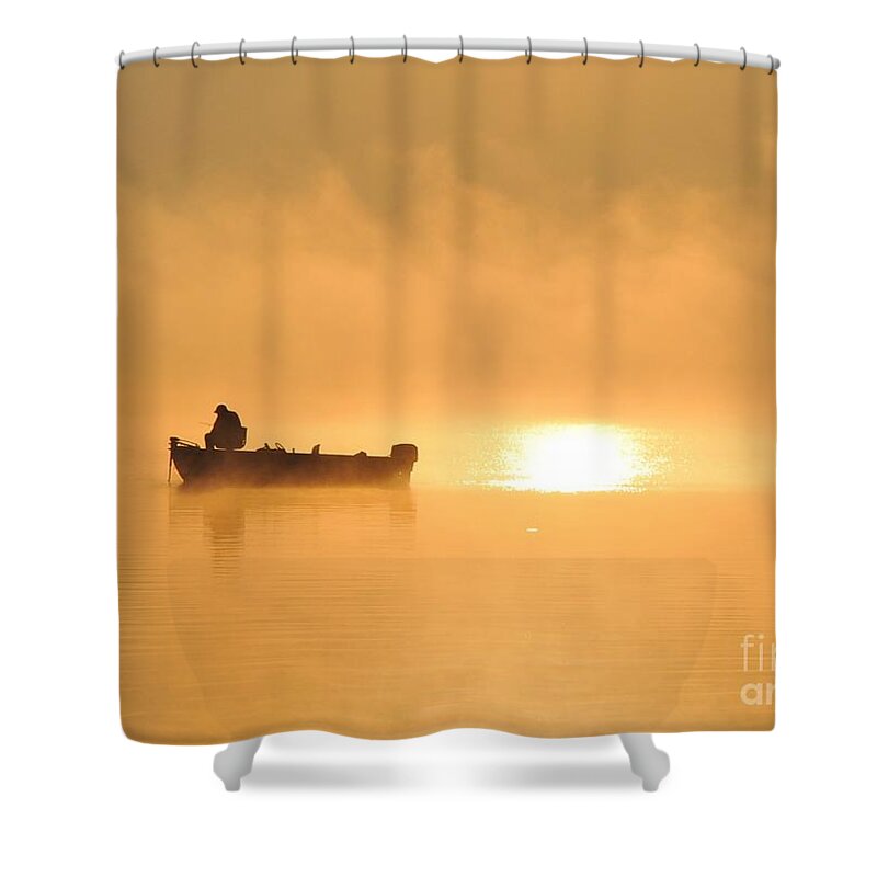 Man Shower Curtain featuring the photograph Gone Fishing by Terri Gostola