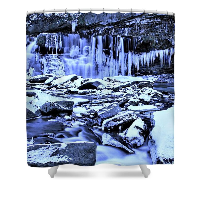  Shower Curtain featuring the photograph Great Falls Winter 2019 #1 by Brad Nellis