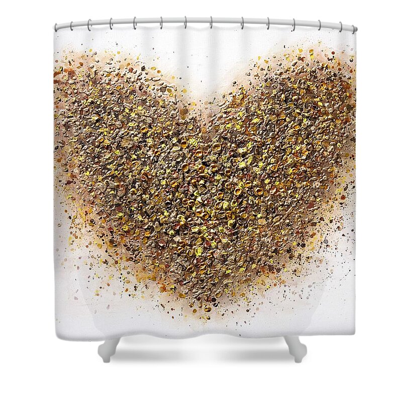 Heart Shower Curtain featuring the painting Heart of Gold by Amanda Dagg