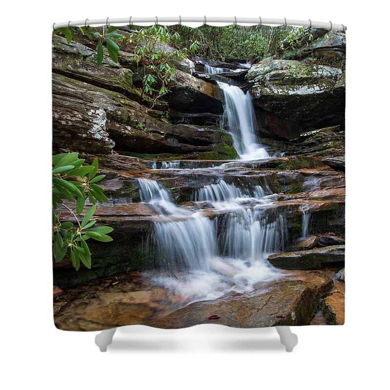 Hidden Falls. Hanging Rock State Park Shower Curtain featuring the photograph Hidden Falls by Chris Berrier