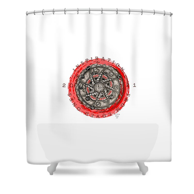 Mandala Shower Curtain featuring the mixed media Inspiration from Loved Ones Red Mandala by Brenna Woods