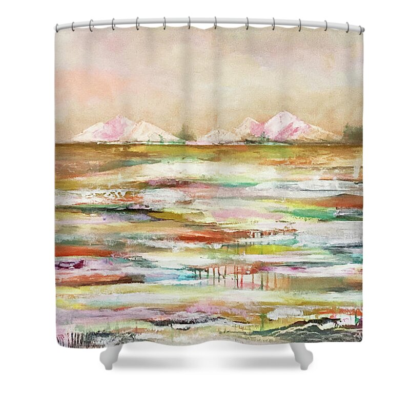 Intuitive Painting Shower Curtain featuring the drawing Intuitive Painting by Claudia Schoen