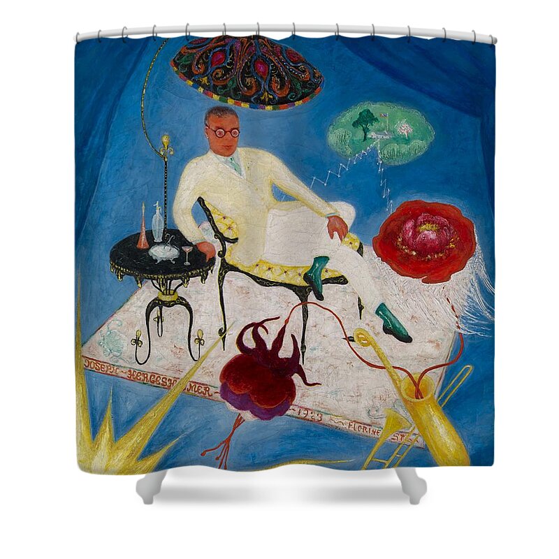 Paintings Shower Curtain featuring the painting Joseph Hergesheimer #1 by Florine Stettheimer