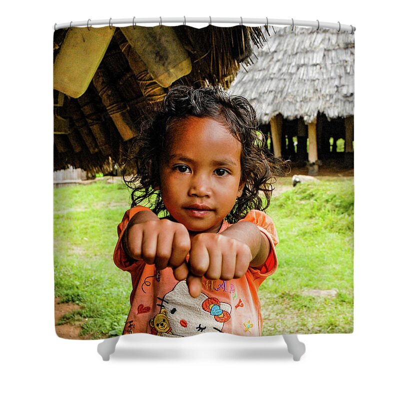Wae Rebo Shower Curtain featuring the photograph Child's Play - Wae Rebo Village. Flores, Indonesia by Earth And Spirit