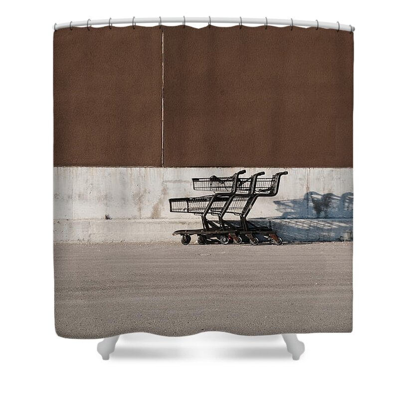 Minimal Shower Curtain featuring the photograph Line Em Up #1 by Kreddible Trout