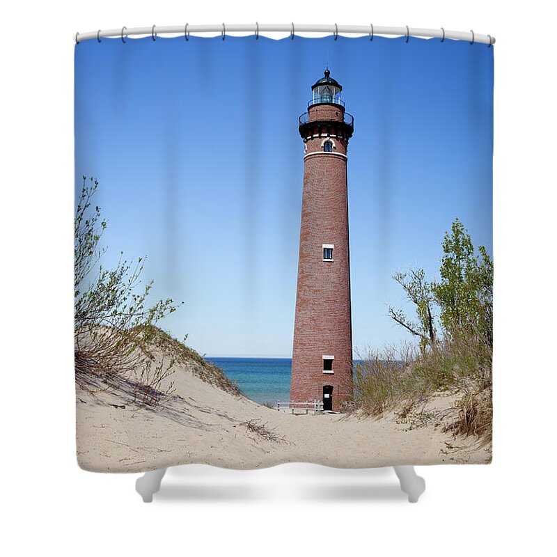 Lighthouse Shower Curtain featuring the photograph Little Sable Point Lighthouse #1 by Rich S