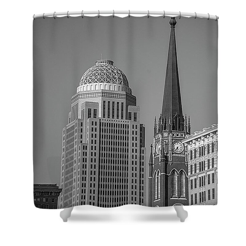 Cathedral Of The Assumption Shower Curtain featuring the photograph Louisville Mercer Cathedral #1 by FineArtRoyal Joshua Mimbs