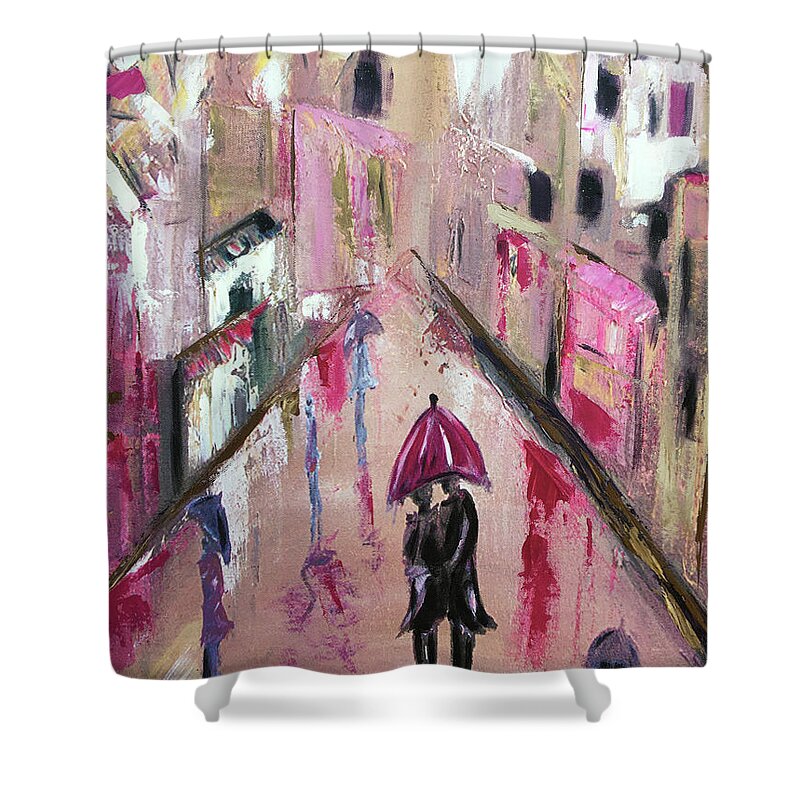 Love Shower Curtain featuring the painting Lucky in Love by Roxy Rich