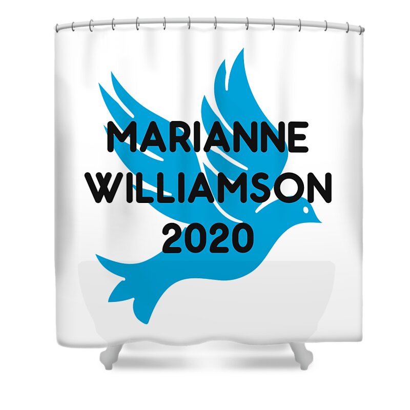 Election Shower Curtain featuring the digital art Marianne Williamson For President 2020 #1 by Flippin Sweet Gear