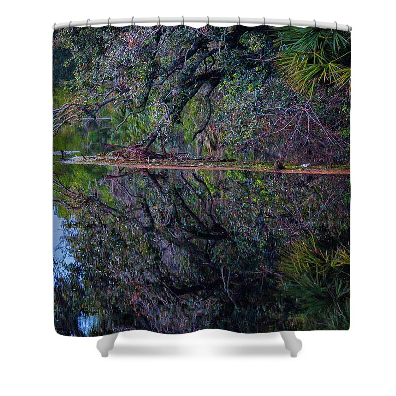 Water Shower Curtain featuring the photograph Mirror Image #1 by Les Greenwood