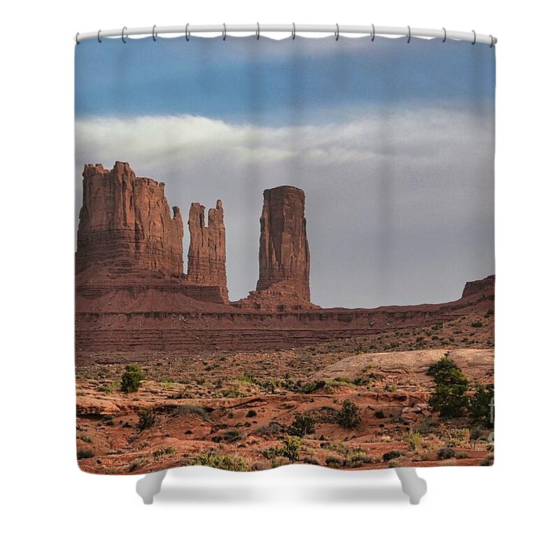 Monument Valley Shower Curtain featuring the photograph Monument Valley #1 by Andrea Anderegg