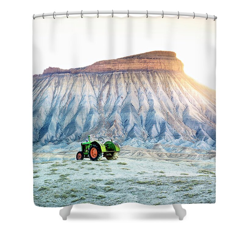 Abandoned Shower Curtain featuring the photograph Mount Garfield, Book Cliff Mountains, Palisade, Colorado #1 by Anthony John Coletti