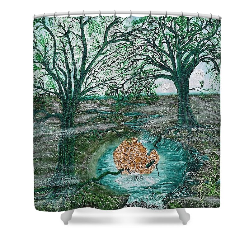 Christina Knight Shower Curtain featuring the painting My Begin Again by Christina Knight