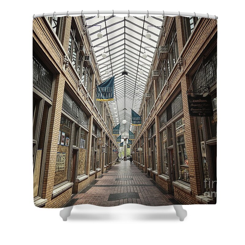 Ann Arbor Shower Curtain featuring the photograph Nickels Arcade #2 by Phil Perkins
