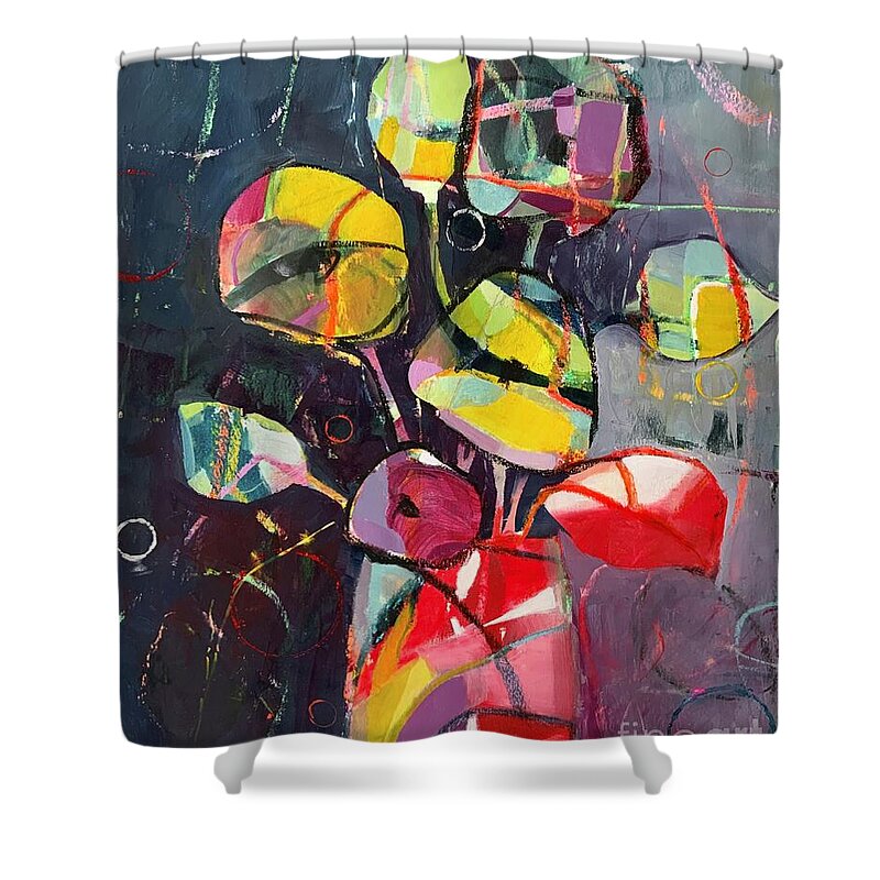 Flowers Shower Curtain featuring the painting Party Flowers #1 by Michelle Abrams