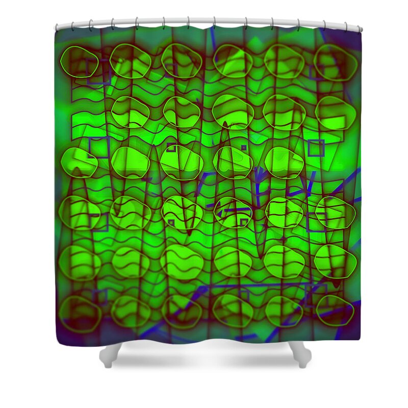 Abstract Shower Curtain featuring the digital art Pattern 25 by Marko Sabotin