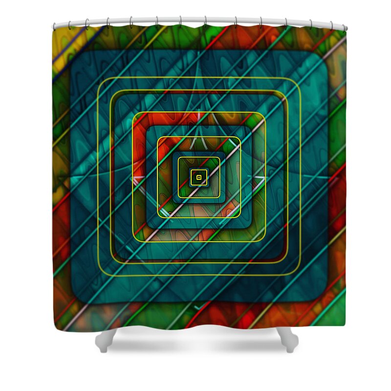 Abstract Shower Curtain featuring the digital art Pattern 26 by Marko Sabotin