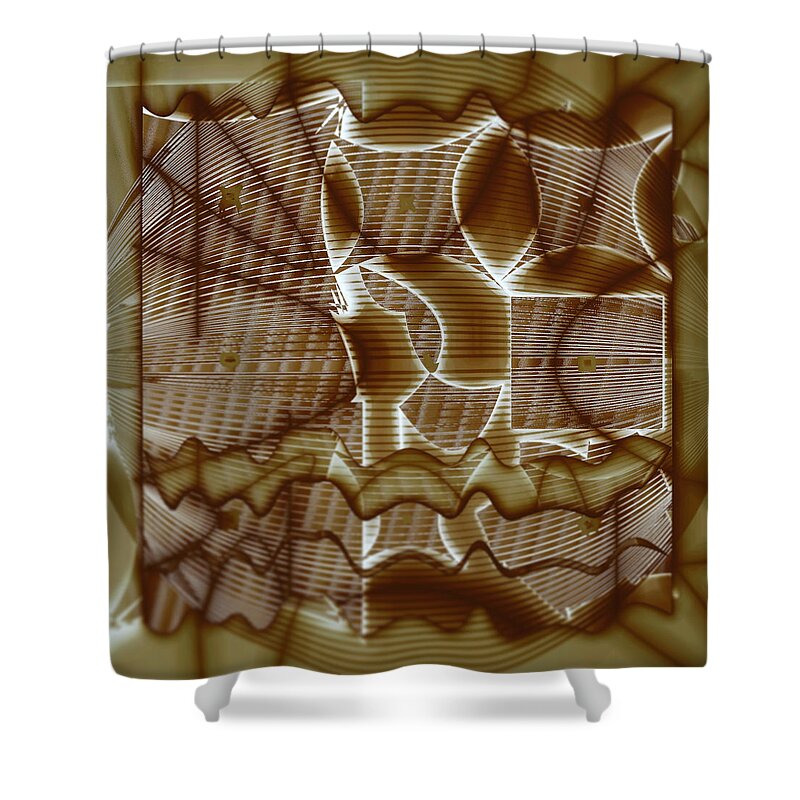 Abstract Shower Curtain featuring the digital art Pattern 28 by Marko Sabotin