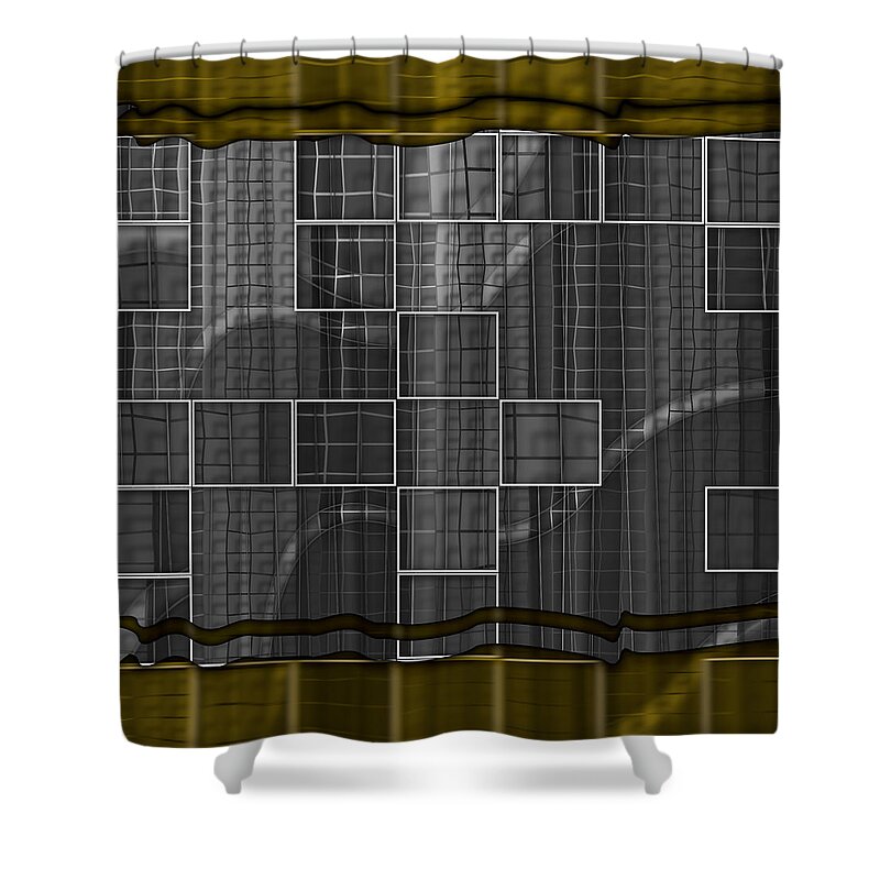 Abstract Shower Curtain featuring the digital art Pattern 33 by Marko Sabotin