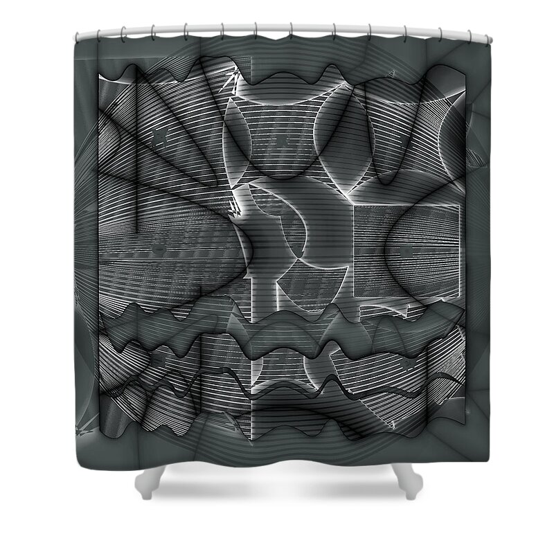 Abstract Shower Curtain featuring the digital art Pattern 34 #1 by Marko Sabotin