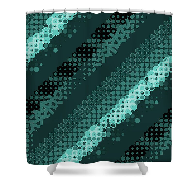 Abstract Shower Curtain featuring the digital art Pattern 42 by Marko Sabotin