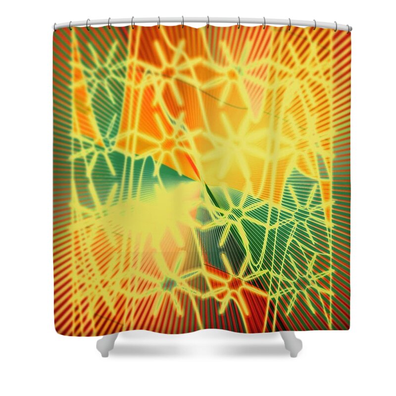 Abstract Shower Curtain featuring the digital art Pattern 50 by Marko Sabotin