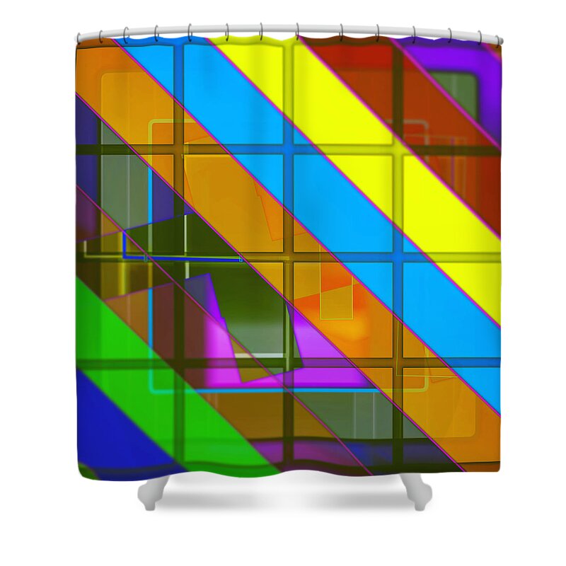 Abstract Shower Curtain featuring the digital art Pattern 51 by Marko Sabotin