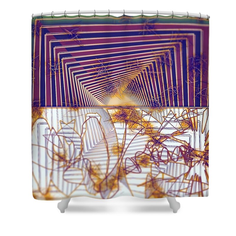 Abstract Shower Curtain featuring the digital art Pattern 56 #1 by Marko Sabotin