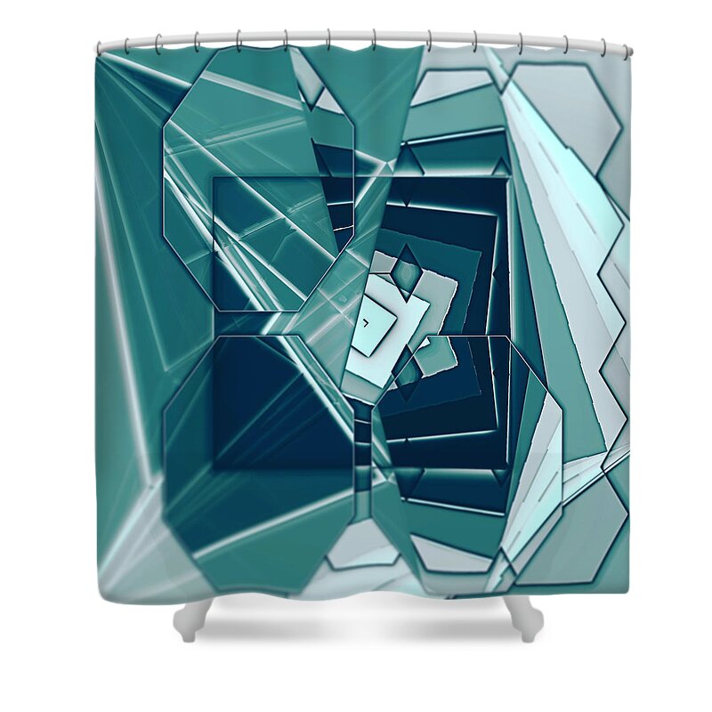 Abstract Shower Curtain featuring the digital art Pattern 85 #1 by Marko Sabotin