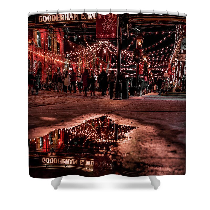 Christmas Shower Curtain featuring the photograph Peace in the Reflection by Dee Potter