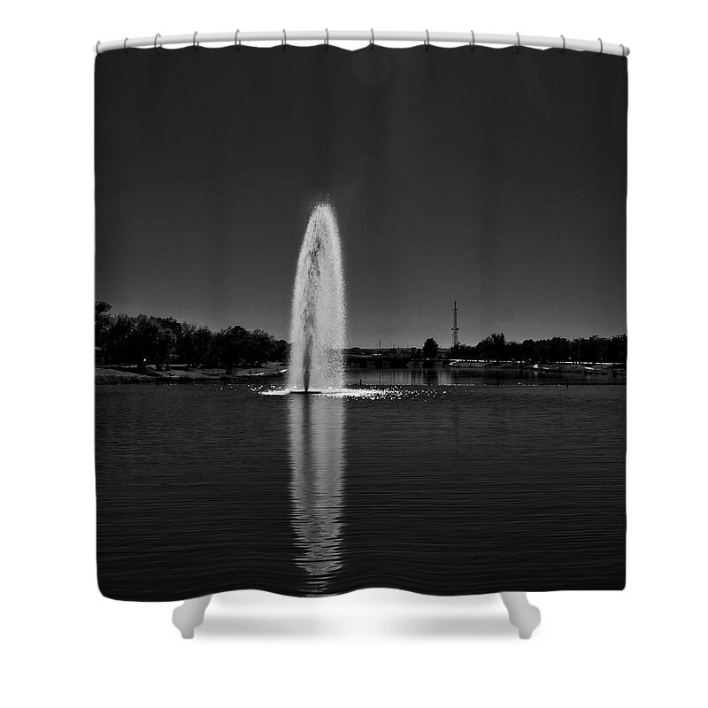 Fountain Shower Curtain featuring the photograph Pecos Reflection #1 by George Taylor