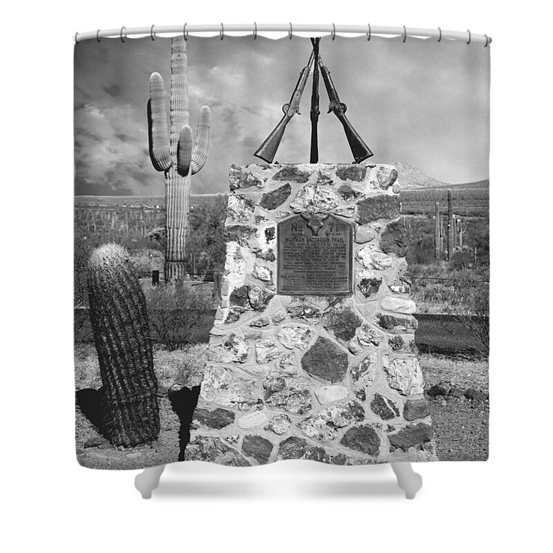 Memorial Shower Curtain featuring the photograph Picacho Pass Mormon Memorial #3 by Chris Smith