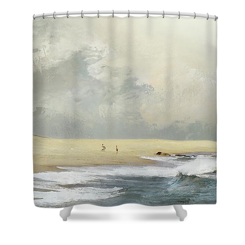Ocean Shower Curtain featuring the photograph Plum Island Sky by Karen Lynch