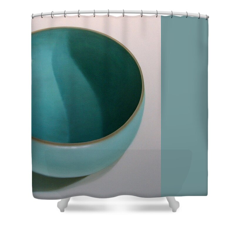 Still Life Shower Curtain featuring the painting Porcelain #2 by Zusheng Yu