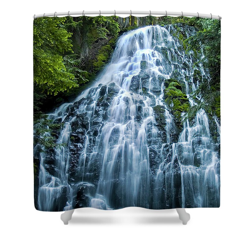Landscape Shower Curtain featuring the photograph Ramona Falls Cascade #1 by Steven Clark