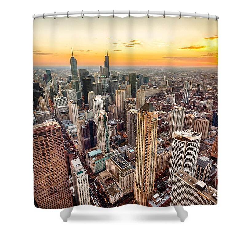 Retro Shower Curtain featuring the photograph Retro Chicago Poster by Action