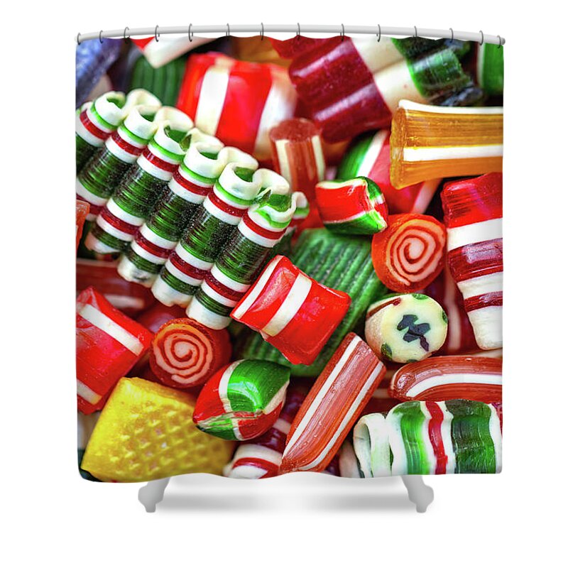 Hard Candy Shower Curtain featuring the photograph Ribbon Candy #1 by Vivian Krug Cotton