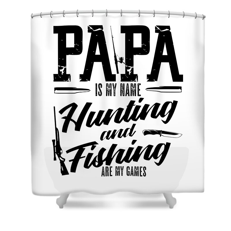 Rod Fisher Fish Retro Fisherman Dad Papa Hunting #1 Shower Curtain