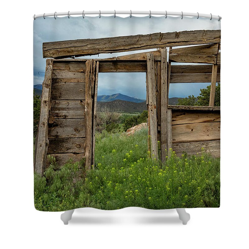 Rustic Shower Curtain featuring the photograph Rustic Framing #1 by Denise Bush