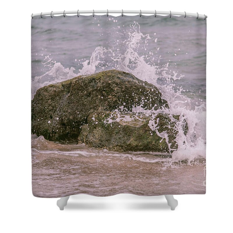 4779 Shower Curtain featuring the photograph Salt water on the rocks #1 by FineArtRoyal Joshua Mimbs