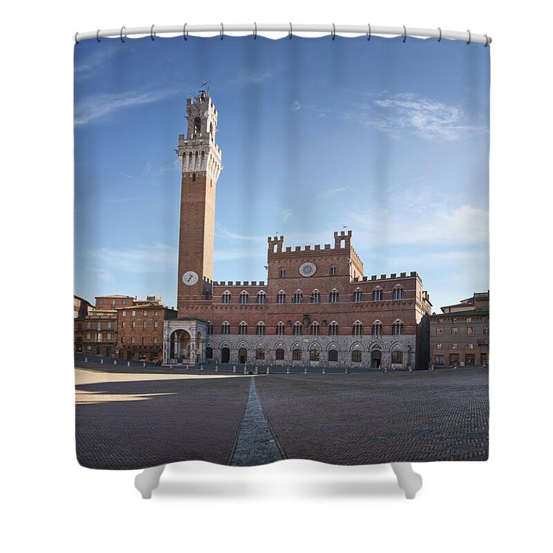 Siena Shower Curtain featuring the photograph Siena, Piazza del Campo by Stefano Orazzini