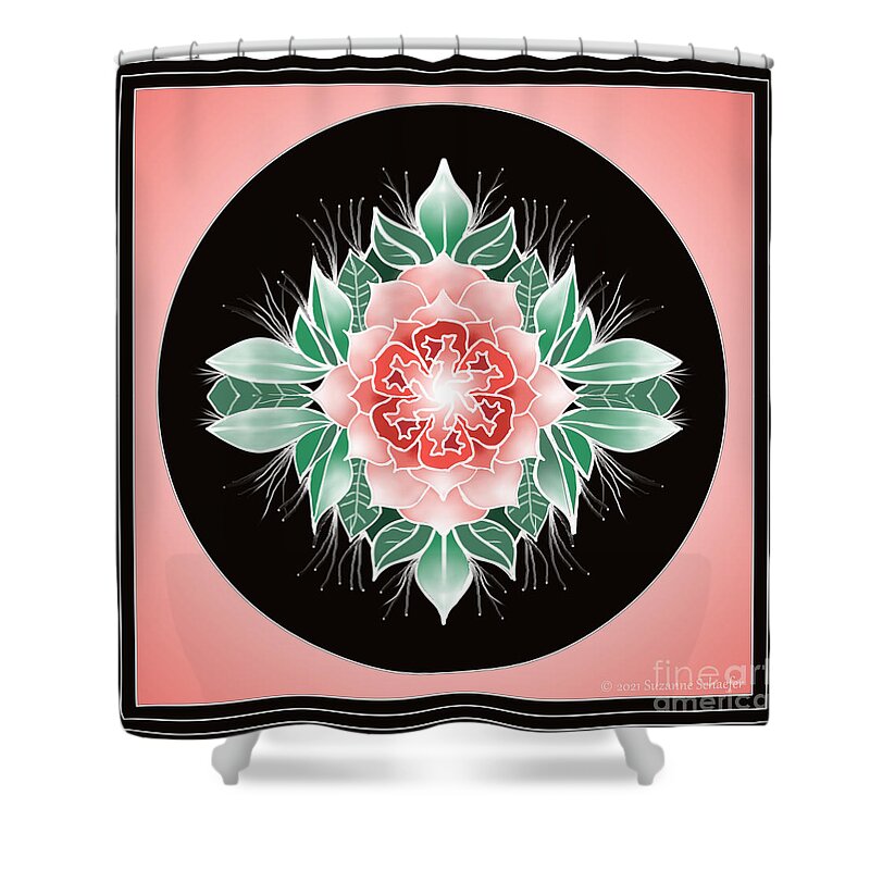 Flower Shower Curtain featuring the digital art Single Abstract Flower by Suzanne Schaefer