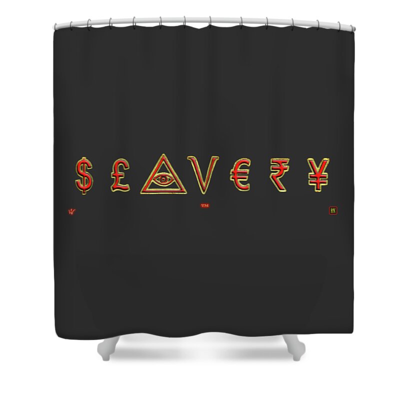 Wunderle Shower Curtain featuring the mixed media Slavery #1 by Wunderle