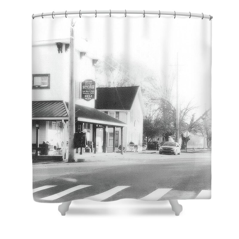 Kodachrome 64 Shower Curtain featuring the photograph Small Town Store Salem Michigan #2 by Lars Lentz