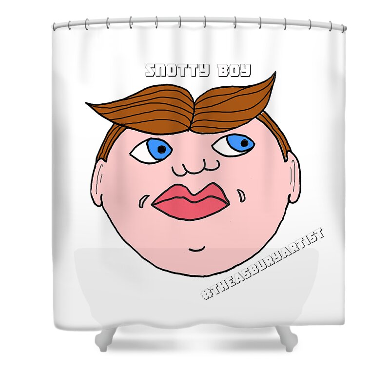 Asbury Park Shower Curtain featuring the drawing Snotty Boy by Patricia Arroyo
