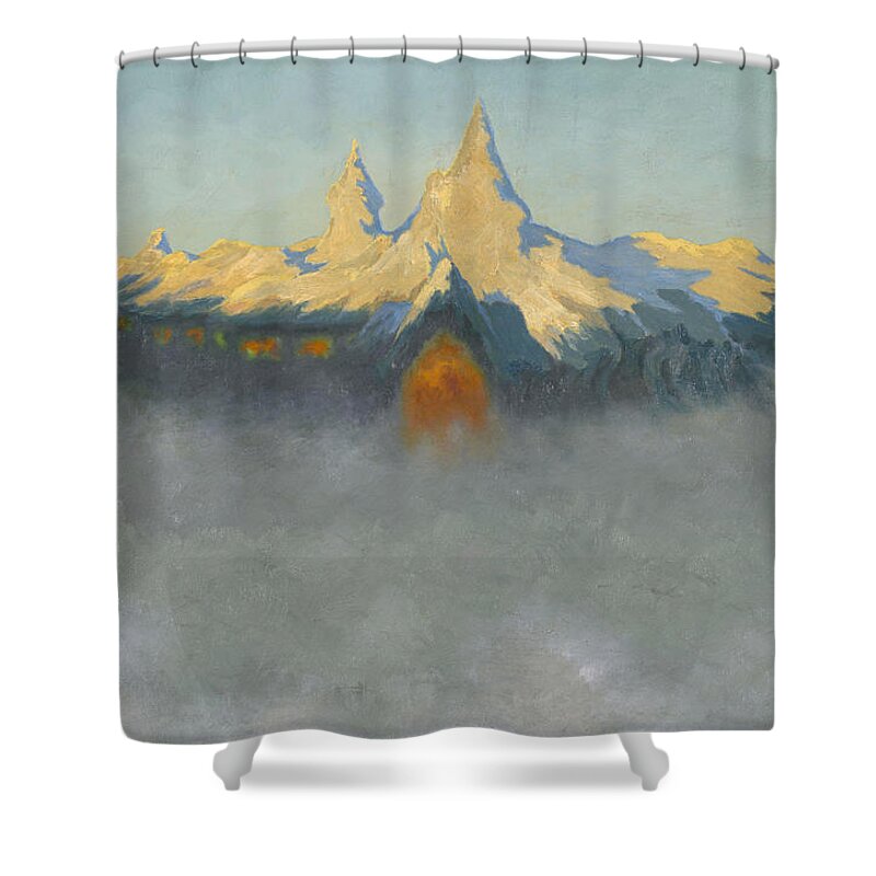 Theodor Kittelsen Shower Curtain featuring the painting Soria Moria Palace #1 by Theodor Kittelsen