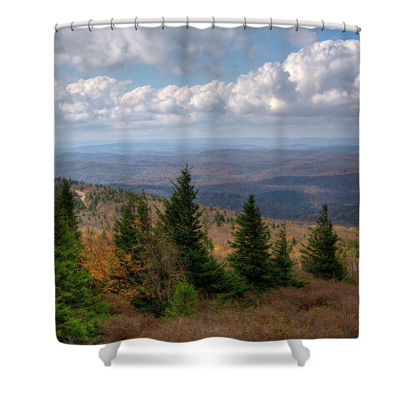 Spruce Shower Curtain featuring the photograph Spruce Knob Mountain West Virginia #2 by Carolyn Hutchins