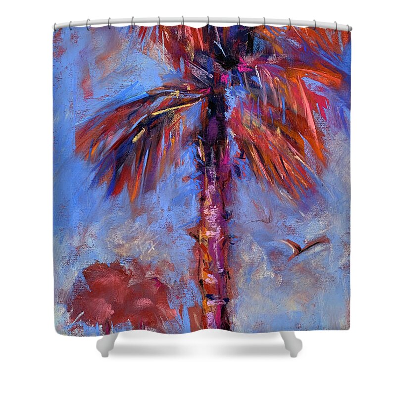 Blue Shower Curtain featuring the painting Stand Tall #1 by Bonny Butler