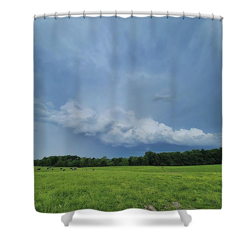 Weather Shower Curtain featuring the photograph Storm Near Elberfeld, Indiana #1 by Ally White